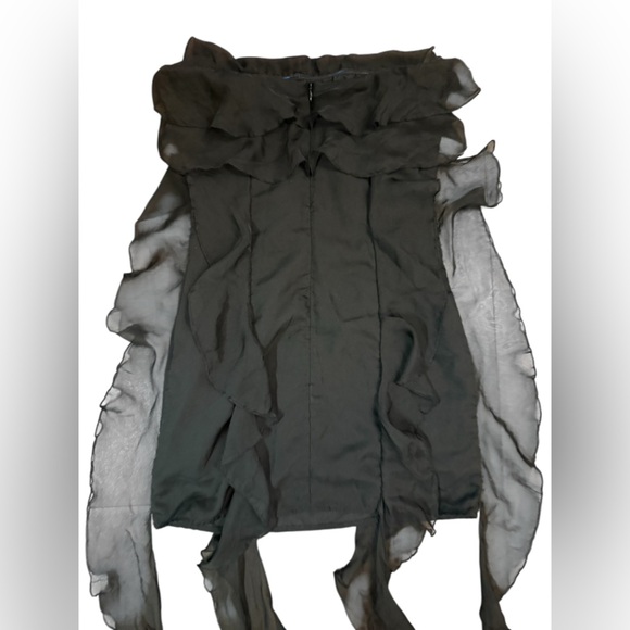 HEIRESS BEVERLY HILLS Black Strapless Ruffle Mini Dress Size XS - Picture 7 of 8